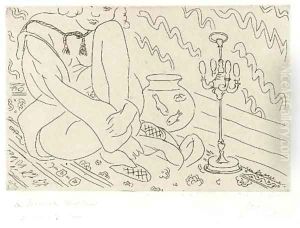 Figure au Visage coupe assise dans un Interieur