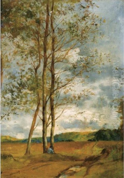 Bouleaux A Montoire, Pres De 
Blois [eugene Samuel Auguste Fromentin ; Birch In Montoire, Near Blois ;
 Oil On Panel Signed And Dedicated Pour Marguerite F/ Son Pere 
Eug.fromentin; Dated Lower Left 1865. Marguerite Was The Artist's 
Daughter.] - view 1
