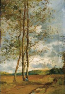 Bouleaux A Montoire, Pres De 
Blois [eugene Samuel Auguste Fromentin ; Birch In Montoire, Near Blois ;
 Oil On Panel Signed And Dedicated Pour Marguerite F/ Son Pere 
Eug.fromentin; Dated Lower Left 1865. Marguerite Was The Artist's 
Daughter.] by Eugene Fromentin