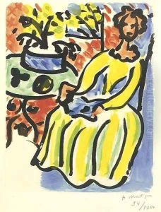 Marie-Jose en robe jaune