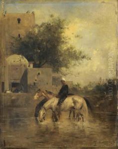 Horses Watering In A River Horses Watering In A River