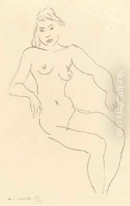 Nu assis, Chevelure foncee by Henri Matisse