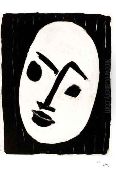Masque blanc sur fond noir - view 1