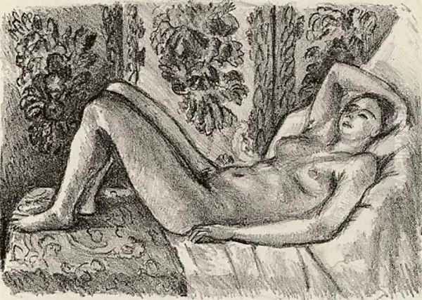 Nu couche au Paravent Louis XIV - view 1