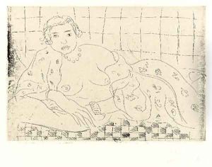Nu couche, Sol en Damier by Henri Matisse