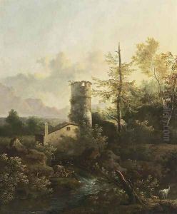 Mountainous Wooded River Landscape by Frederick De Moucheron