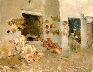 Pottery Shop at Tunis by Willard Leroy Metcalf