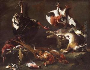 Jagdstillleben Miteinem Hasen Und Geflugel