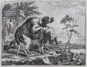 Sich Paarende Hunde by Jan Fyt