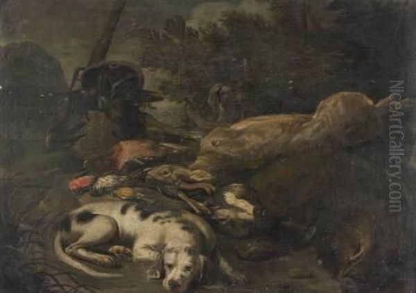 (olanda 1609-1661)
Cane A Guardia Del Trofeo Di Caccia Nel Bosco - view 1