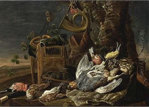A Hunting Still Life With A Partridge And Other Birds by Jan Fyt