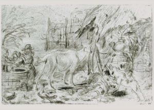 A Farmyard Scene With Children, A Goat And A Dog By A Well by Jan Fyt
