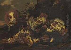 A Spaniel With Dead Game Birds In A Clearing by Jan Fyt