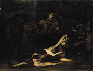 Lotta Tra Un Orso E Tre Cani by Jan Fyt