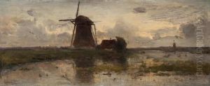 Mills In A Polder Landscape