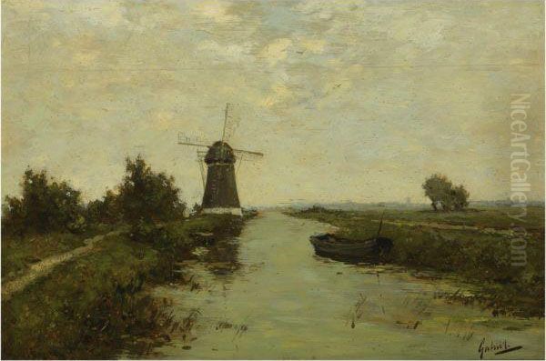 A Windmill In A Polder Landscape - view 1