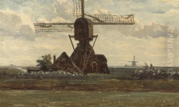 A Windmill In A Dutch Polder Landscape - view 1