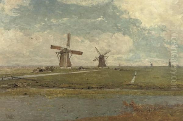 Les Moulins D'overschie: Windmills Near Overschie In Summer - view 1