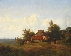 Farm Woman On A Countryroad by Paul Joseph Constantine Gabriel
