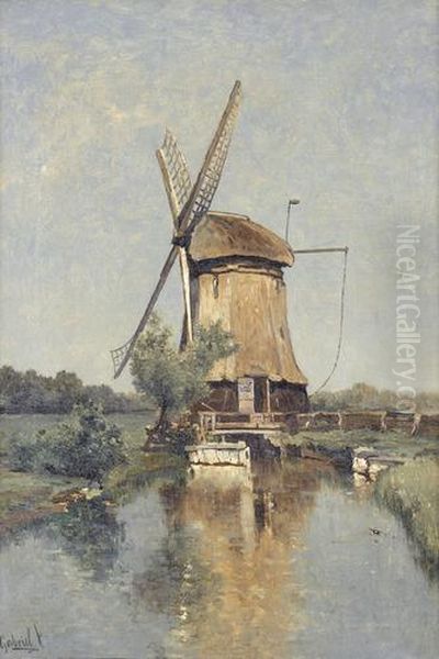 Windmuhle Bei Einem Kanal. - view 1