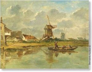 Mill Landscape With Ferry