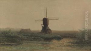 Landschap Met Molen: A Hazy Morning by Paul Joseph Constantine Gabriel
