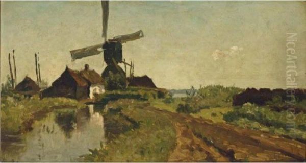 A Windmill In A Polder Landscape - view 1