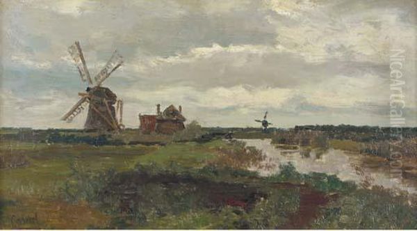Windmills In A Polder Landscape - view 1