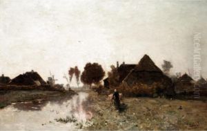 A Dutch River Village by Paul Joseph Constantine Gabriel