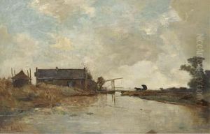 Tolbrug Bij Kortenhoef: A Carriage Approaching A Drawbridge