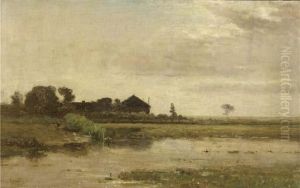 A Farm In A Polder Landscape by Paul Joseph Constantine Gabriel
