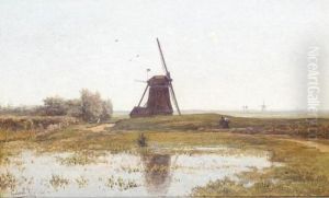 Landscape With Windmill by Paul Joseph Constantine Gabriel