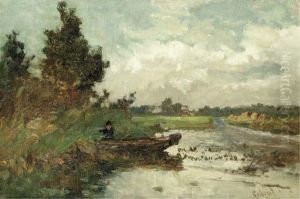 An Angler In A Polder Landscape