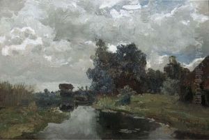 A Polder Landscape - A Study by Paul Joseph Constantine Gabriel