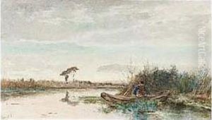 An Angler In A Polder Landscape