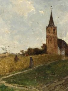 Churchgoers In A Cornfield by Paul Joseph Constantine Gabriel