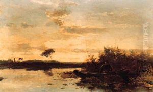 Vue De La Hollande Dans Les Polders (soir) by Paul Joseph Constantine Gabriel