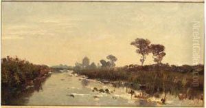 A River In A Polder Landscape