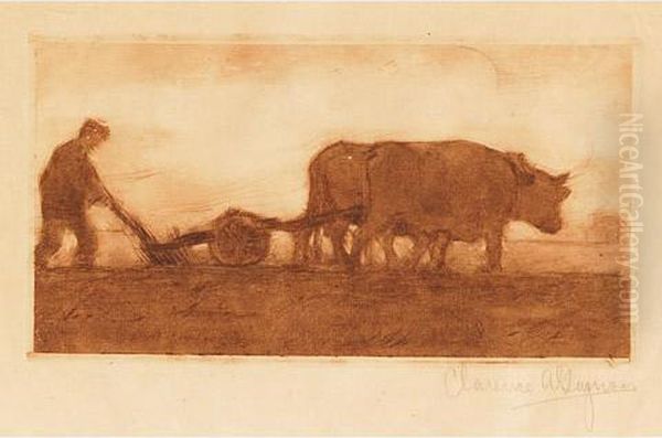 Oxen Ploughing, Quebec - view 1