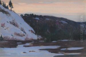 Fin D""""hiver, Crepuscule, Baie St. Paul, Quebec