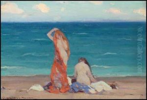 Two Nymphs On The Beach / White Painted Farmhouse(verso) Two Nymphs On The Beach / White Painted Farmhouse(verso)