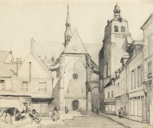 Brittany Street Scene by Clarence Alphonse Gagnon