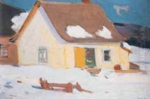 Small Farm House In The Hills Of Baie St. Paul, 1924 Oil On Panel