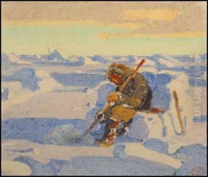 Le Grand Silence Blanc ~ Ice Fishing by Clarence Alphonse Gagnon