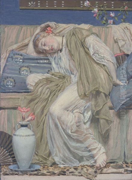 A Sleeping Girl by Albert Joseph Moore