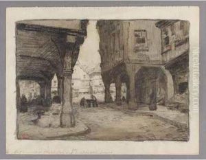 A Folio Of Drawings Of French Towns by Clarence Alphonse Gagnon