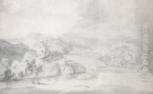 A View In The Lake District, Possibly Folly Bridge,borrowdale by Thomas Gainsborough