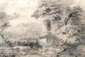 A Young Manseated Amongst Ruins by Thomas Gainsborough