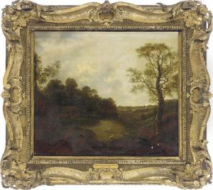 A Wooded Landscape With A Shepherd At Rest By A Tree by Thomas Gainsborough
