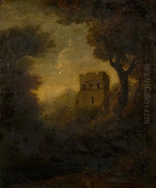 Castelated Tower In A Wooded Landscape - view 1